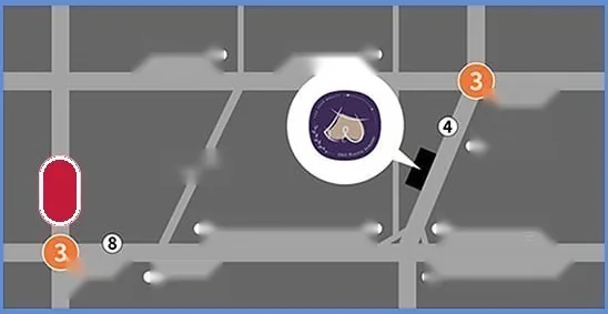 Схема проезда к клинике U&U — рядом с выходом 4 станции Апкуджон (3-я линия)