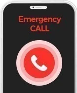 Смартфон с включённым экраном Emergency CALL
