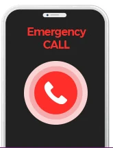 Смартфон с включённым экраном Emergency CALL