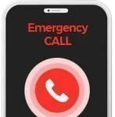 Смартфон с включённым экраном Emergency CALL